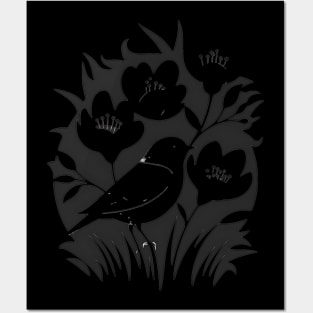 Columbine Flowers and a Little Garden Posters and Art